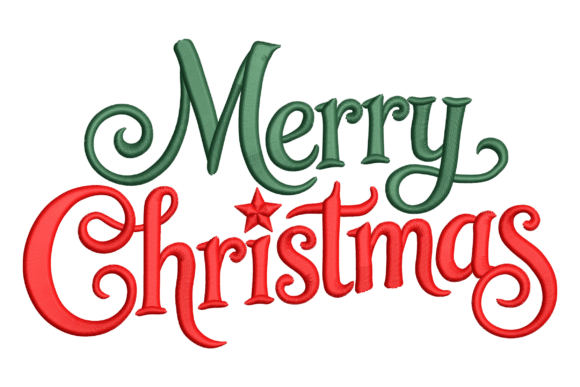 Christmas Text Embroidery Design