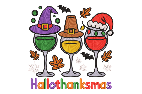 Christmas Wine Glasses Embroidery Review