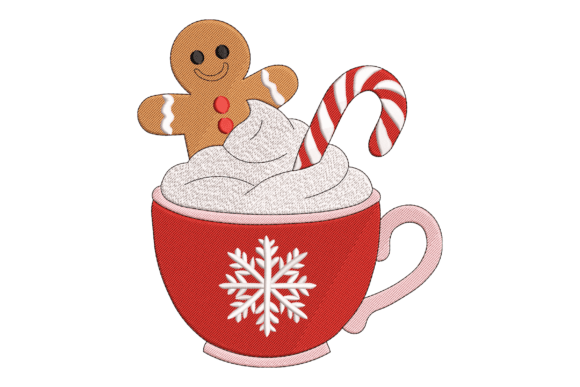 Cookie Candy Cane Embroidery