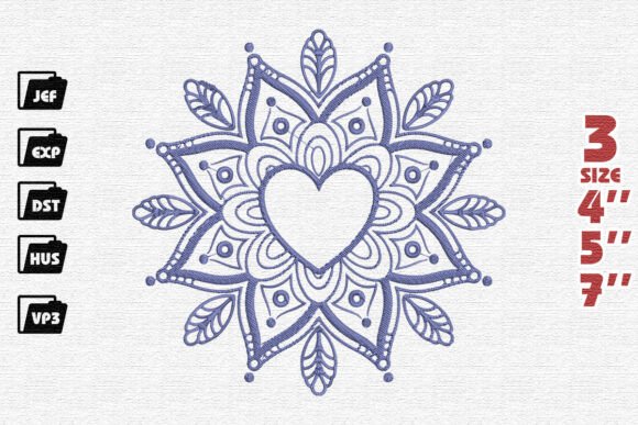 Heart Snowflake Embroidery