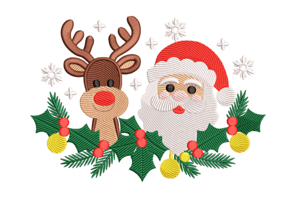 Santa and Reindeer Embroidery