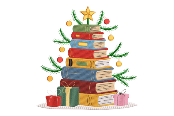 Stacked Books Christmas
